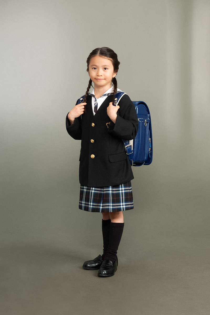 ランドセル姿の入学写真